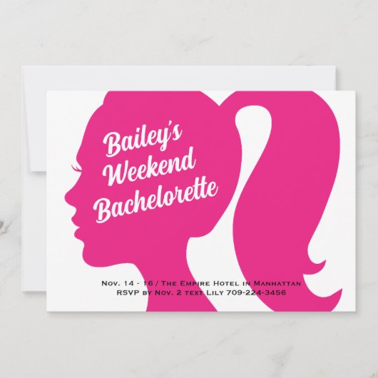 Party Pink Weekend Bachelorette Kaart (Voorkant)