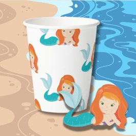 Party Pirate oranje mermaids Paper Cups Papieren Bekers
