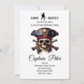 Party Pirate Skull Uitnodiging (Voorkant)
