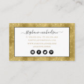 Party Planner Gold Glitter-ballon Visitekaartje (Achterkant)