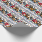 Party Polar Bears Wearing Christmas Ugly Sweaters Cadeaupapier (Hoek)