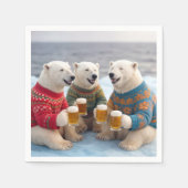 Party Polar Bears Wearing Christmas Ugly Sweaters Servet (Voorkant)
