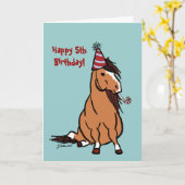 Party Pony Boys Carte d'anniversaire (Fleur jaune)