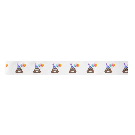 Party Poop Emoji Birthday Ribbon Lint (Voorkant)