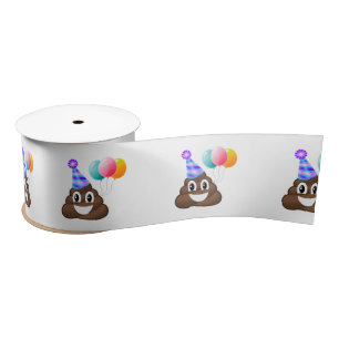 Party Poop Emoji Birthday Ribbon Lint