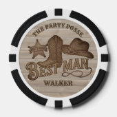 Party Posse Beste Man Rustieke Cowboy vrijgezellen Poker Chips (Voorkant)
