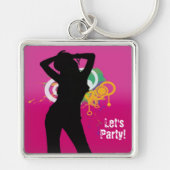 Party#-Premium Square Sleutelhanger (Voorkant)