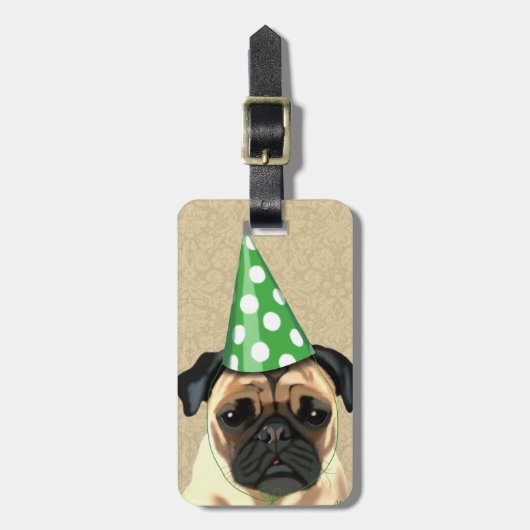 Party Pug Bagagelabel (Voorkant verticaal)