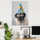 Party Pug Poster (Thuiskantoor)