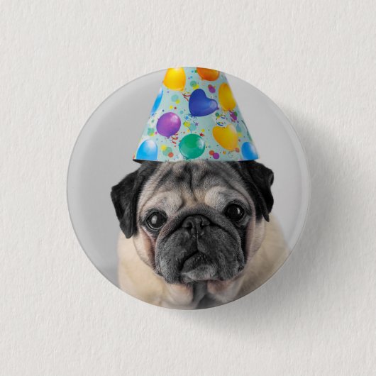 Party Pug Ronde Button 3,2 Cm (Voorkant)