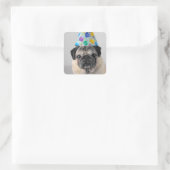 Party Pug Vierkante Sticker (Tas)
