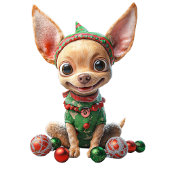 Party Pup Kerst Elf Keramisch Ornament