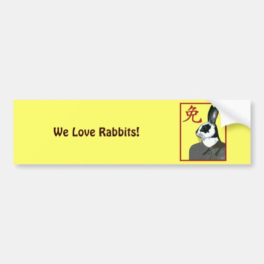 Party Rabbit Bumpersticker (Voorkant)