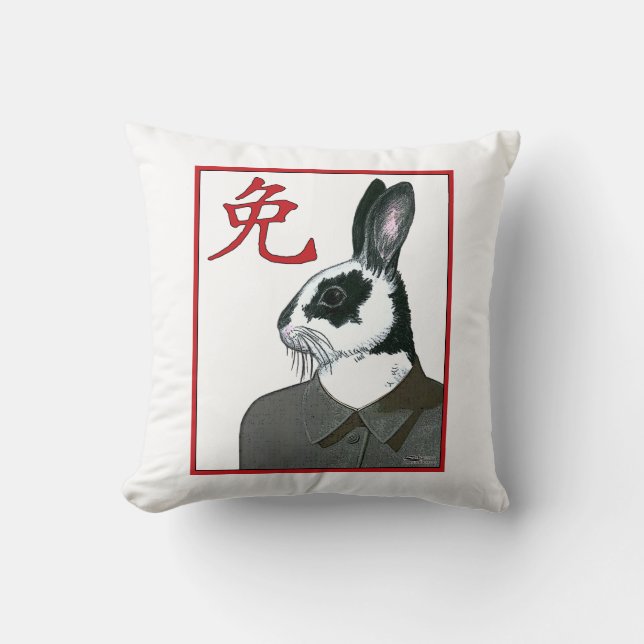 Party Rabbit Kussen (Voorkant)