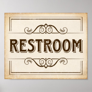 -party RESTROOM-gebarentafdruk Poster
