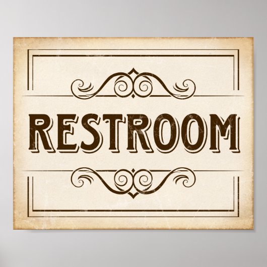 -party RESTROOM-gebarentafdruk Poster (Voorkant)