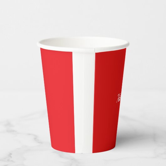 Party rode effen kleur, Sjabloon, Papieren Bekers (Rechts)