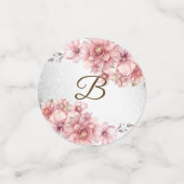 Party Roze Waterverf Flowers Glanzende Glitter Mod Confetti (Kleine voorkant)