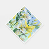 Party Servetten Witte Lelie Gele Vlinder (Hoek)