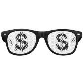 Party Shades Dollar Tekens Retro Zonnebril (Voorkant)