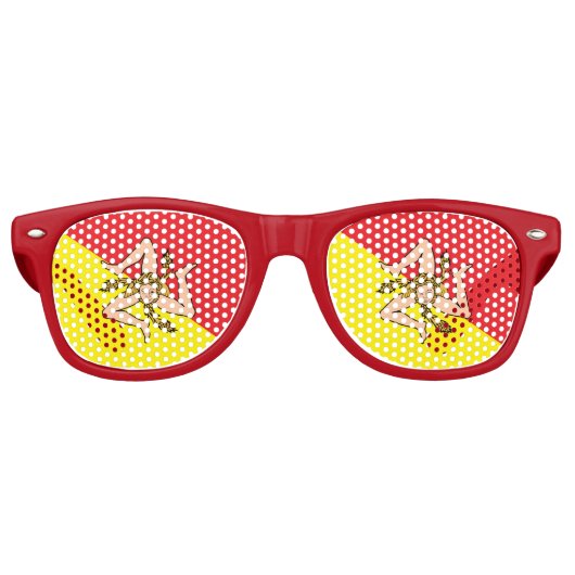 Party Shades Zonnebril met vlag van Sicilië (Voorkant)