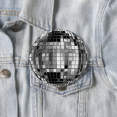 Party Silver Disco Ball Huge Button (In situ)