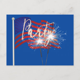 Party Sparklers op uitnodiging Amerikaanse vlag