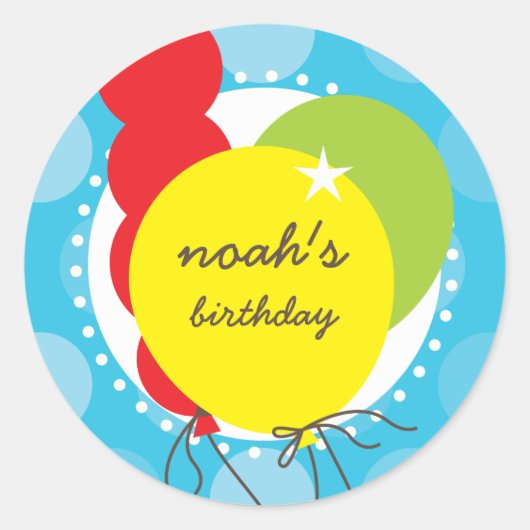 PARTY STICKERS:: ballonnen 3 Ronde Sticker (Voorkant)