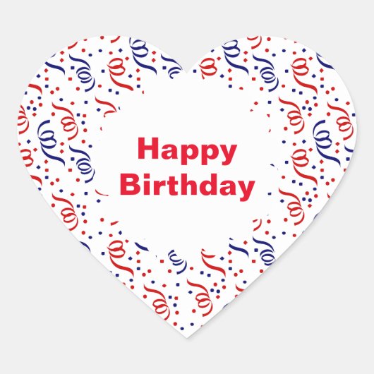 Party Streamers Hart Sticker (Voorkant)