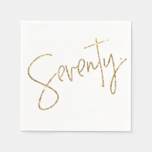PARTY TAFEL zeventig script modern 70 goud glitter Servet