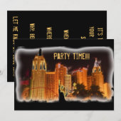 Party Time aanpasbare Vegas uitnodigingen (Voorkant / Achterkant)
