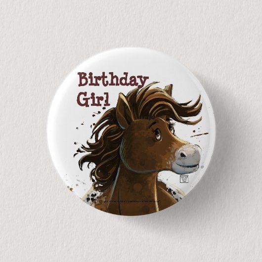 Party Time Appaloosa Horse Ronde Button 3,2 Cm (Voorkant)