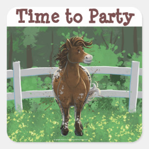 Party Time Appaloosa Horse Vierkante Sticker