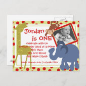 Party Time Circus / Foto Uitnodiging Briefkaart (Voorkant / Achterkant)