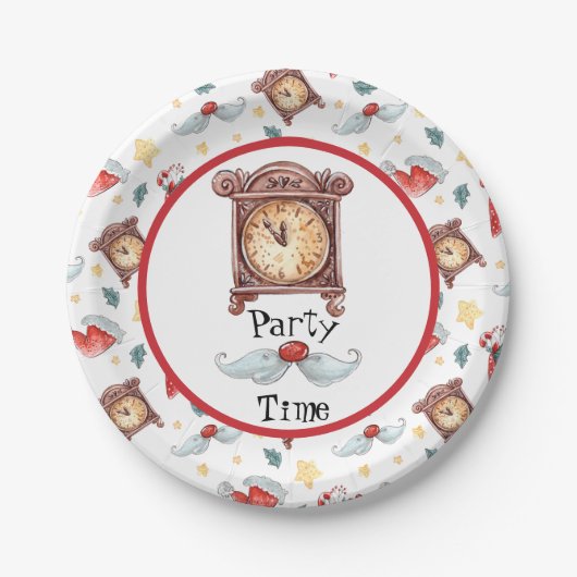 Party Time Clock Papieren Bordje (Voorkant)