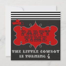 Party Time Cowboy Westerne Birthday-uitnodigingen Kaart