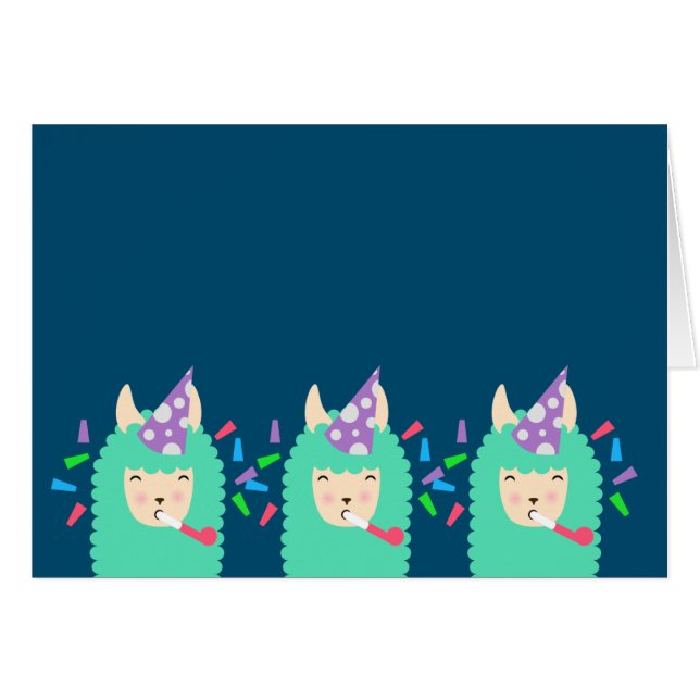 Party Time Emoji Llama (Voorkant Horizontaal)
