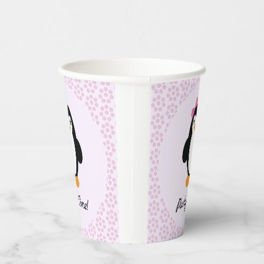 Party Time Girl Penguin Papieren Bekers (Rechts)