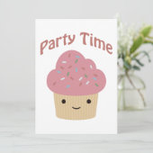 Party Time! Invitation de la fête de Cupcake Cute (Debout devant)