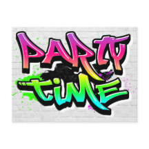 Party Time | Invitation graffiti moderne