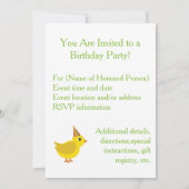 Party Time! Invitations de groupes de poulets (Dos)