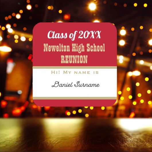 Party Time! Klasse Reunion Matte name tag Sticker