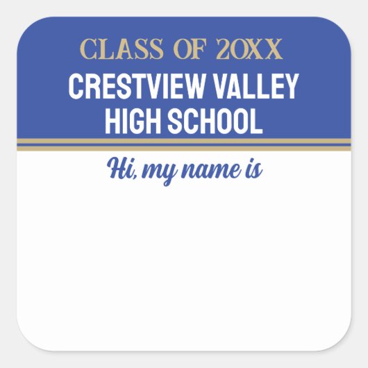 Party Time! Klasse Reunion naam stickers (Voorkant)