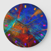 'Party time' - kleurrijke Abstracte kunst Grote Klok (Voorkant)
