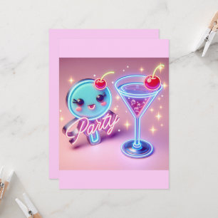 Party Time Neon Pink Kaart