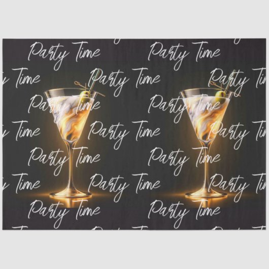 Party Time Neon Trendy gepersonaliseerd Tissuepapier (Voorkant)