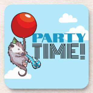 PARTY TIME! Party Possum Grappig Drijvend Opossum Bier Onderzetter