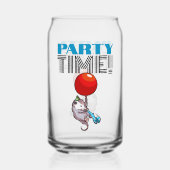 PARTY TIME! Party Possum Grappig Drijvend Opossum Blikvorm Glas (Voorkant)