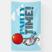 PARTY TIME! Party Possum Grappig Drijvend Opossum Spandoek (Verticaal)