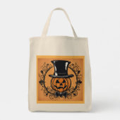 Party Time! Pumpkin Head Halloween Canvas tas (Achterkant)